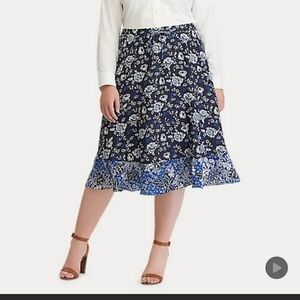 RALPH LAUREN Floral Georgette Skirt NWT  PS